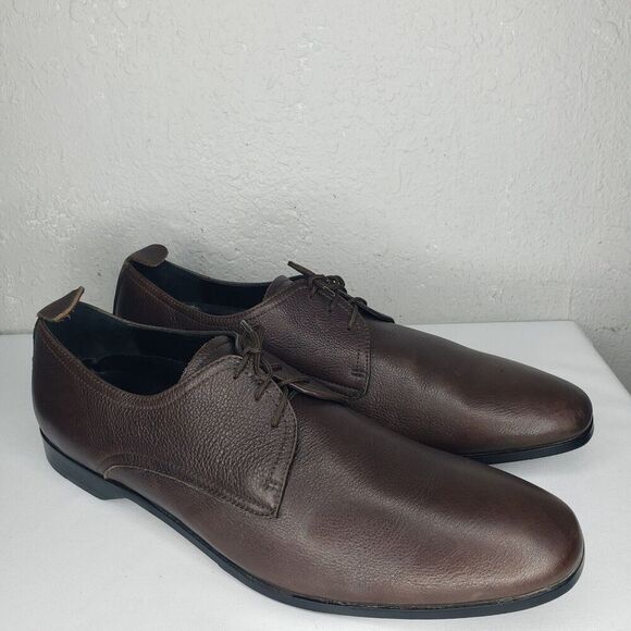 Maison Forte Men\'s Size 12 Brown Leather Lace Up Oxford Dress Shoes